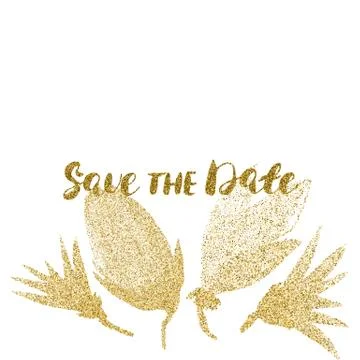 Template for card, banner, flyer, save the date (wedding) invitation , birthd Stock Illustration