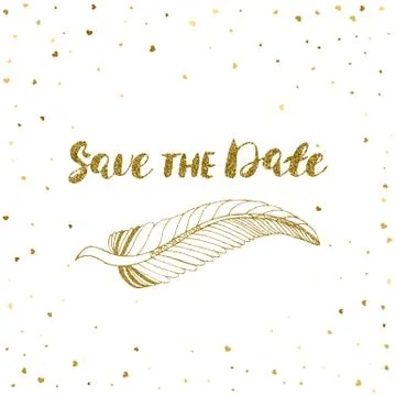 Template for card, banner, flyer, save the date (wedding) invitation , birthd Stock Illustration
