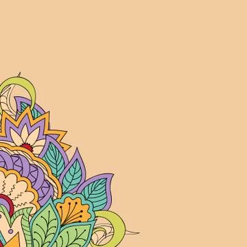 Template for card in boho style Stock Illustration