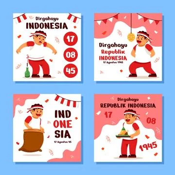Template Card Of Independence Day Fun Games Stock Illustration