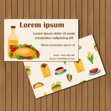 Template for cards or booklets on mexican food theme Stock Illustration