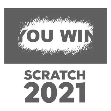 Template cards with scratch and win letters. Lottery scratch and win game car Stock Illustration