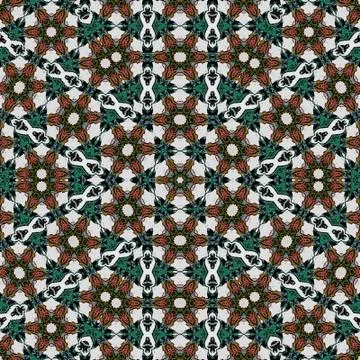 Template for carpet. Oriental rich pattern in dark colors with stars and flow 스톡 일러스트