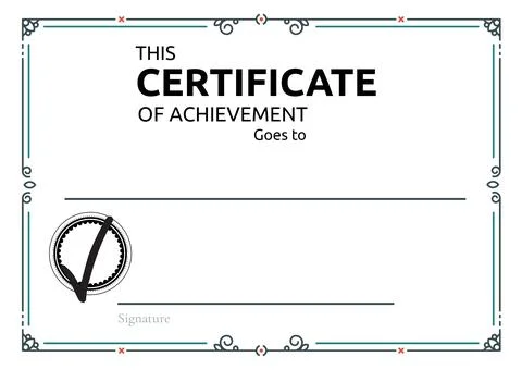 Template of certificate of achievement with decorative frame pattern and copy イラスト素材