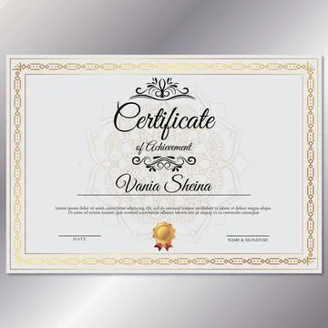 Template certificate of achievement Stock Illustration