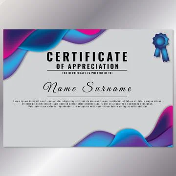 Template certificate of appreciation Stockillustratie