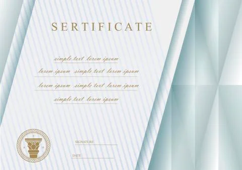 Template for certificate Stock Illustration