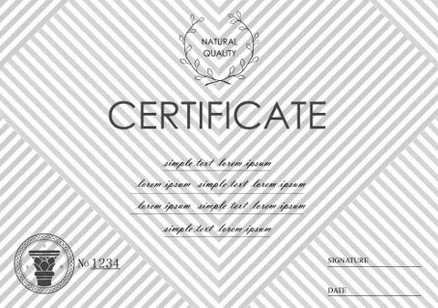 Template for certificate Stock Illustration