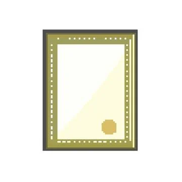 Template certificate pixel art vector illustration Stock Illustration
