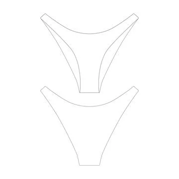 Template cheeky bikini bottom vector illustration flat design outline cloth.. Stock Illustration