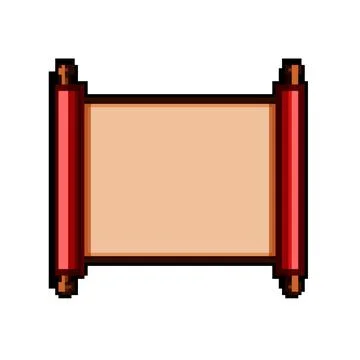Template chinese scroll pixel art vector illustration Stock Illustration