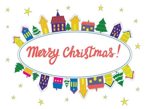 Template for Christmas card. Stock Illustration