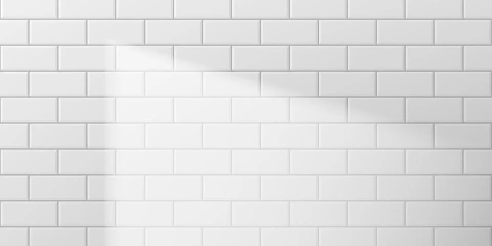 Template of clear white tile wall Stock Illustration