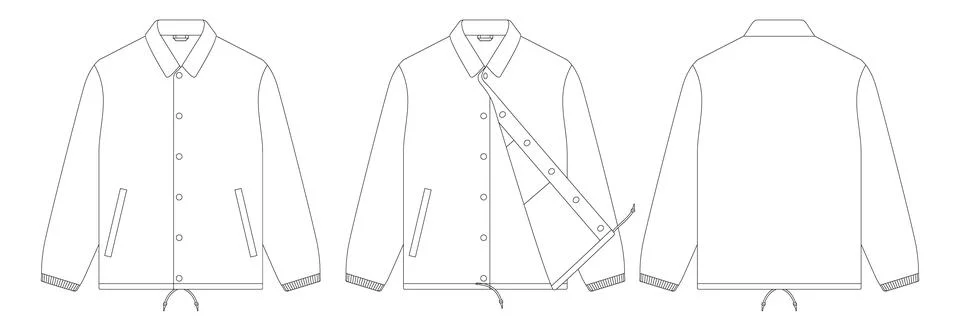 Template coach jacket vector illustration flat design outline Stock Illustration