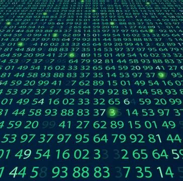 Template coding and programming theme. Green - cyan numbers rows. Vector tiled Stock-Illustration