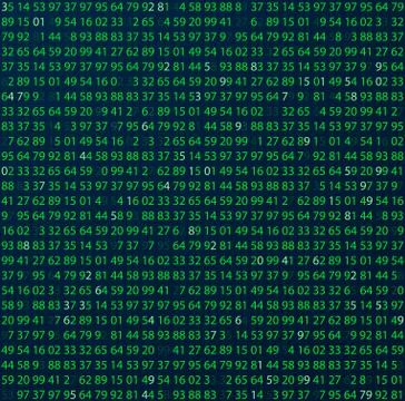 Template coding and programming theme. Green - cyan numbers rows. Vector tiled 스톡 일러스트
