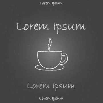 Template with coffee cup for hand drawn cafe card or booklet Stock Illustration