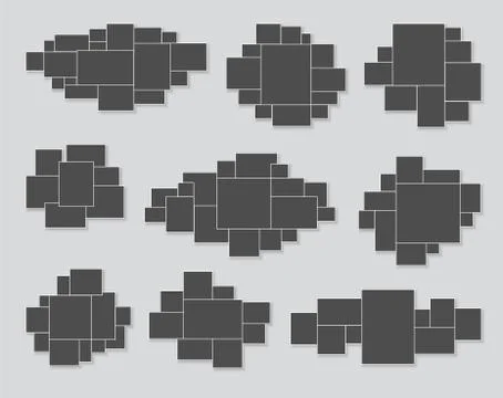 Template collage frames for moodboard, photo or illustration gallery. Vector Stock Illustration
