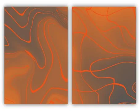 Template collection, abstract background for design in orange gray tones Stock Illustration
