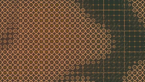 Template with colored halftone dot pattern 3d render loop animation HD Stock Footage 141511104