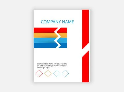 Template with colored stripes, annual report, brochure. Stock Illustration