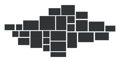 Template: composition collage template for photos. Vector design and grid for Stock Illustration