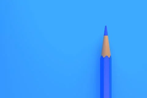 Template with copy space by top view close up macro photo of blue pencil Illustrazione stock