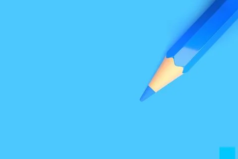 Template with copy space by top view close up macro photo of blue pencil Illustrazione stock