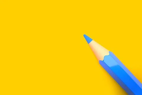 Template with copy space by top view close up macro photo of blue pencil Illustrazione stock