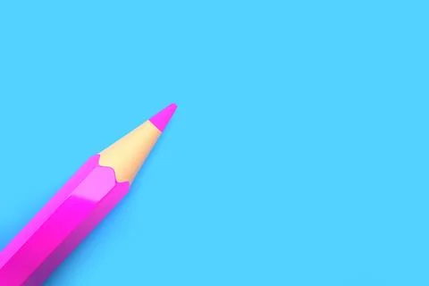 Template with copy space by top view close up macro photo of pink pencil Illustrazione stock