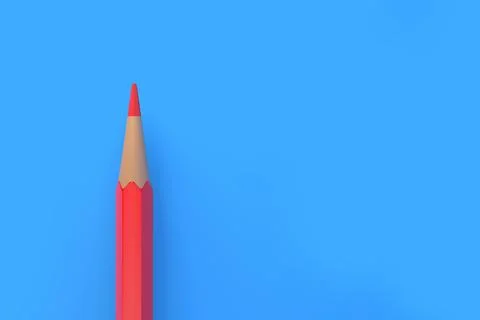 Template with copy space by top view close up macro photo of red pencil Illustrazione stock