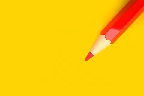 Template with copy space by top view close up macro photo of red pencil Illustrazione stock