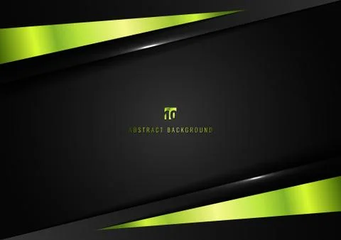 Template Corporate Concept Geometric Triangle green and Black Contrast on Dar Stock Illustration