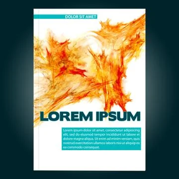 Template of cover with bright orange sharp fractal. Chaotic vector layout Stock Illustration