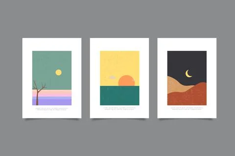 Template cover design landscape background Stock Illustration