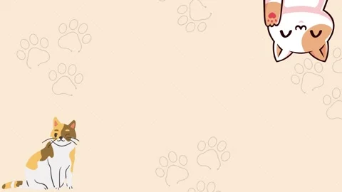 Template cover video with cat animation Stock Footage 225614044