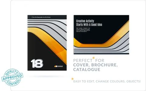 Template. Creative abstract design of brochure set, horizontal cover, flyer in Stock Illustration