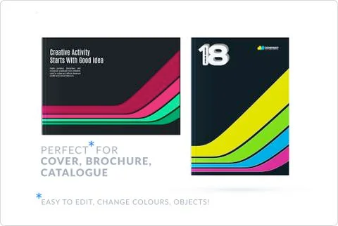 Template. Creative abstract design of brochure set, horizontal cover, flyer in Stock-Illustration