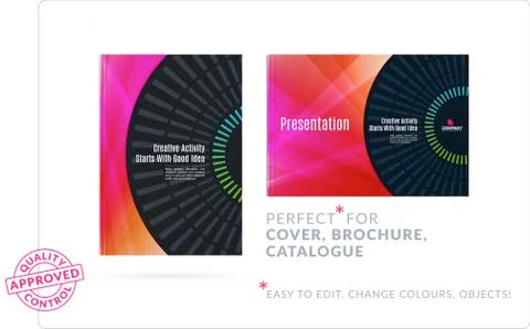 Template. Creative abstract design of brochure set, horizontal cover, flyer in Stock Illustration