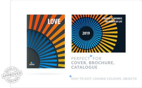 Template. Creative abstract design of brochure set, horizontal cover, flyer in Stock Illustration