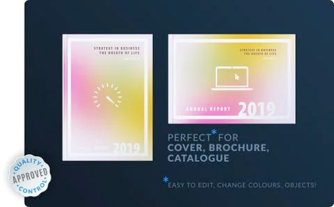 Template. Creative abstract design of brochure set, horizontal cover, flyer in Stock Illustration