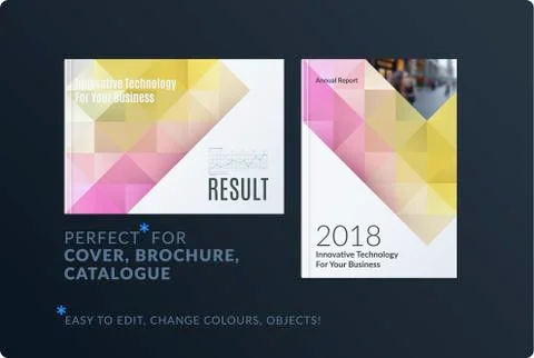 Template. Creative abstract design of brochure set, horizontal cover, flyer in Stock Illustration