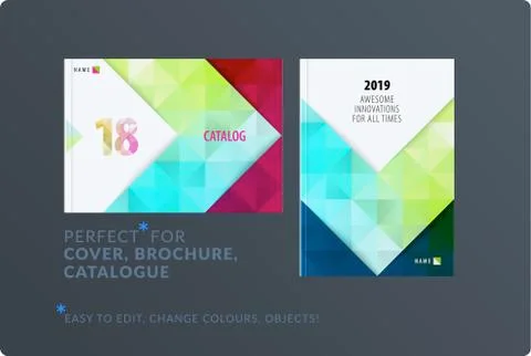 Template. Creative abstract design of brochure set, horizontal cover, flyer in Stock Illustration