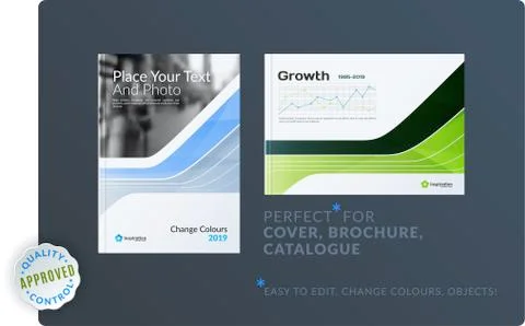 Template. Creative abstract minimal design of brochure set, annual report Stock Illustration