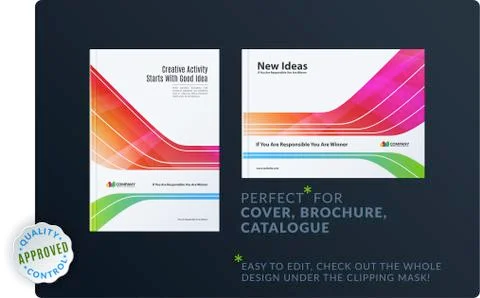Template. Creative abstract minimal design of brochure set, annual report Illustrazione stock