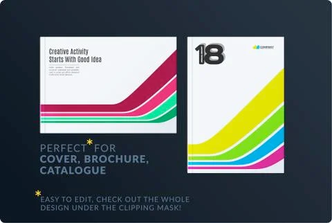 Template. Creative abstract minimal design of brochure set, annual report Stockillustratie