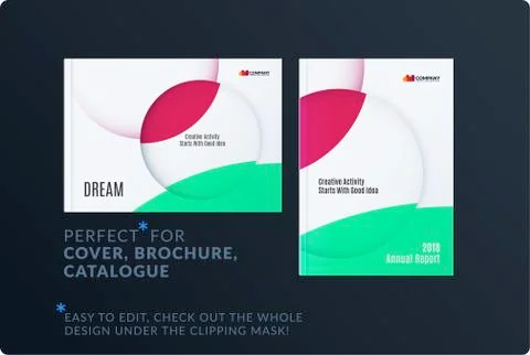 Template. Creative abstract minimal design of brochure set, annual report Stock Illustration