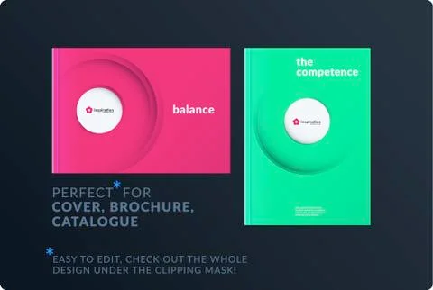 Template. Creative abstract minimal design of brochure set, annual report Stock Illustration