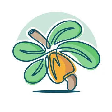 Template creative and fun cashew fruit logo colorful design symbol Stock Illustration