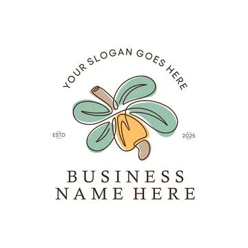 Template creative and fun cashew fruit logo emblem design sign symbol Stock Illustration